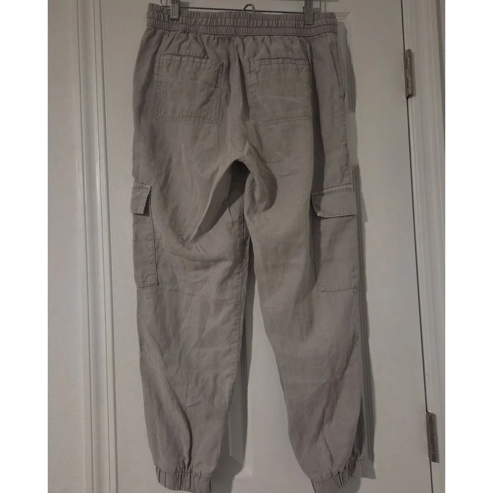 Banana Republic Linen Blend Cargo Jogger Pants Size S Oatmeal Taupe Minimalist